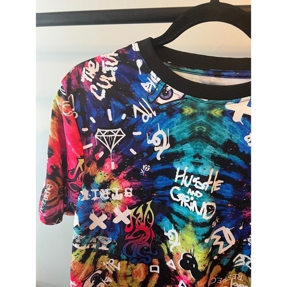 Fresh Prince of Bel Air Print Graffiti Spray Paint Psychedelic Tie Dye Size L - Picture 2 of 4